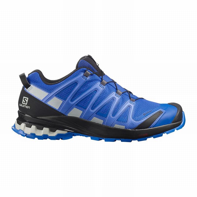 SALOMON XA PRO 3D V8 GORE-TEX Philippines - Men's Trail Running Shoes - Black/Blue | 582746-GJO